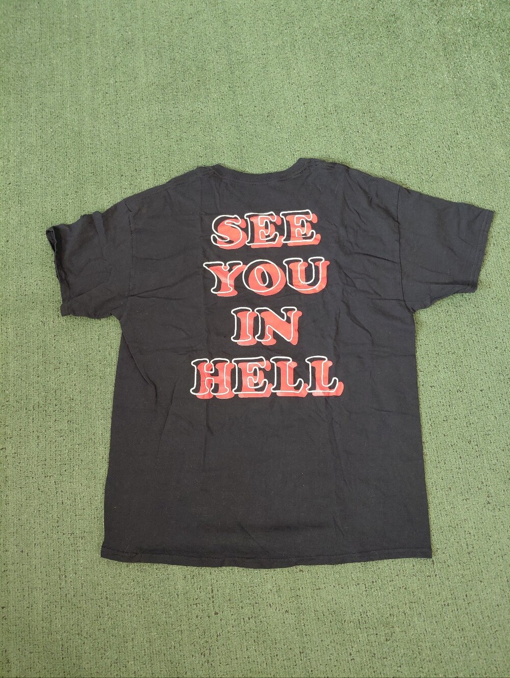 Linda Finegold See You In Hell Funny Black T Shirt Sz XL